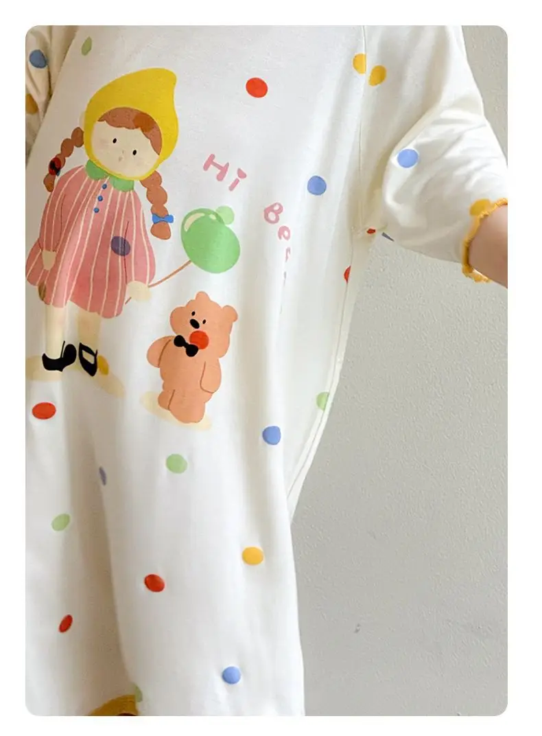 Girls' Modal Pajamas, Summer Thin Style, Short-Sleeved Sleep Dress for Baby Girls, One-Piece Home Wear, Cute New Sleep Dress — feature 25