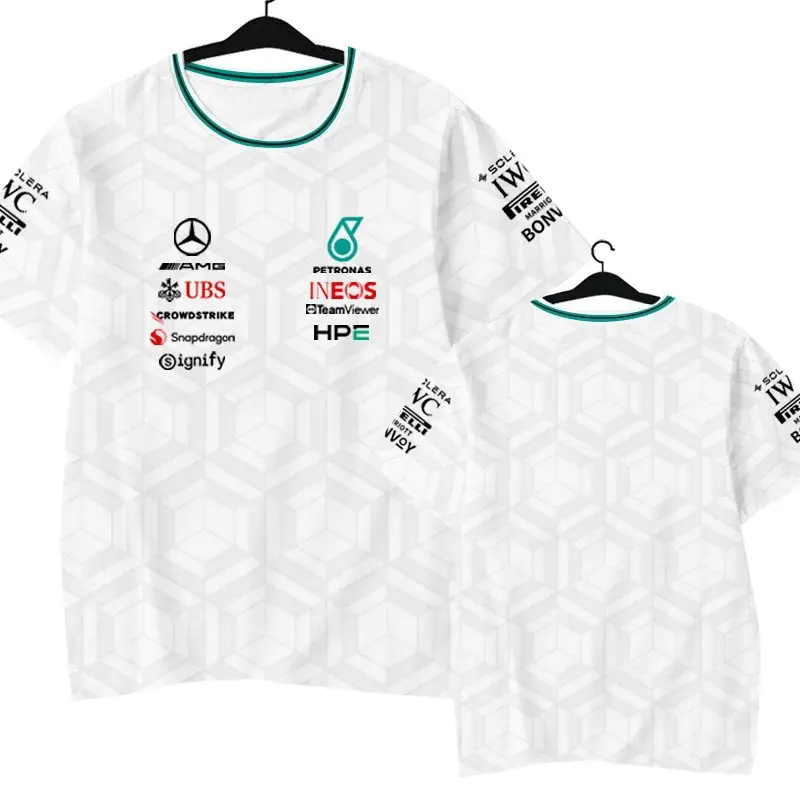 F1 Racing Suit Hamilton George Russell Same Style Mercedes Team Short-Sleeved Men's T-Shirt Comfortable