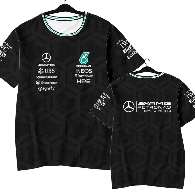F1 Racing Suit Hamilton George Russell Same Style Mercedes Team Short-Sleeved Men's T-Shirt Comfortable