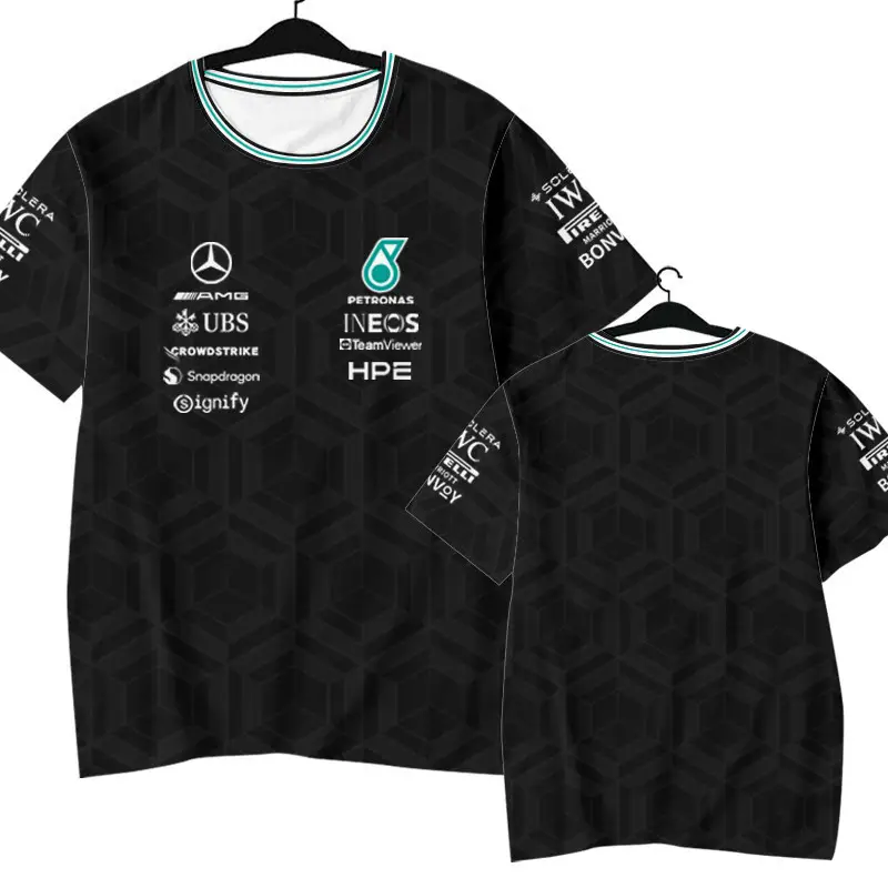 F1 Racing Suit Hamilton George Russell Same Style Mercedes Team Short-Sleeved Men's T-Shirt Comfortable