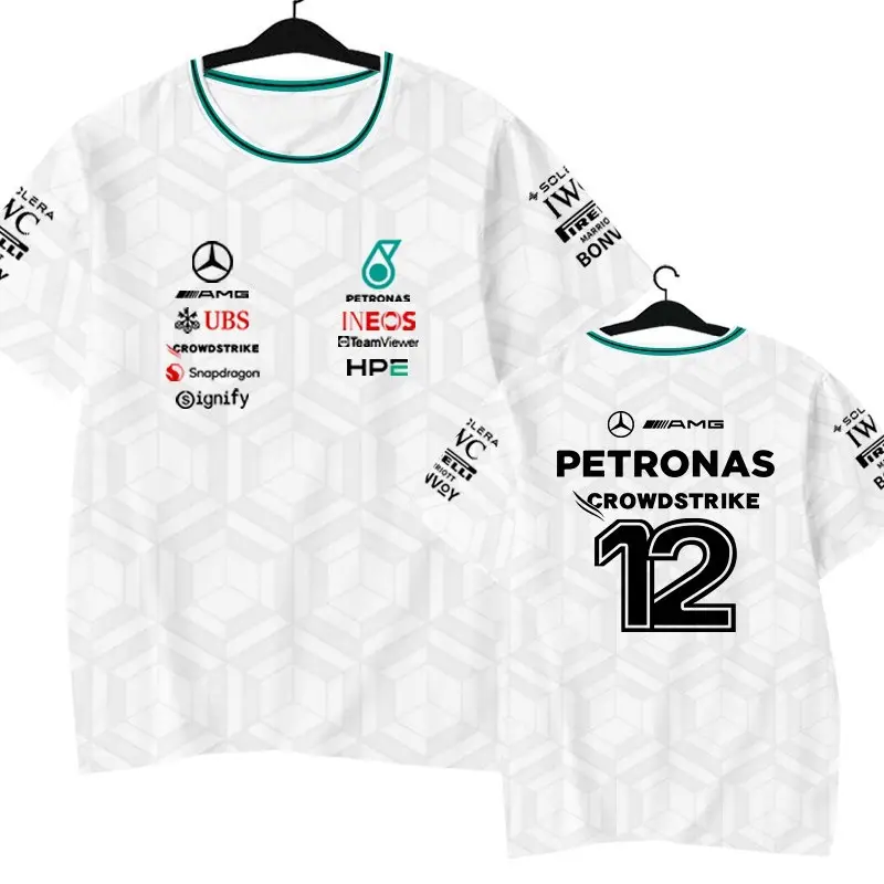 F1 Racing Suit Hamilton George Russell Same Style Mercedes Team Short-Sleeved Men's T-Shirt Comfortable