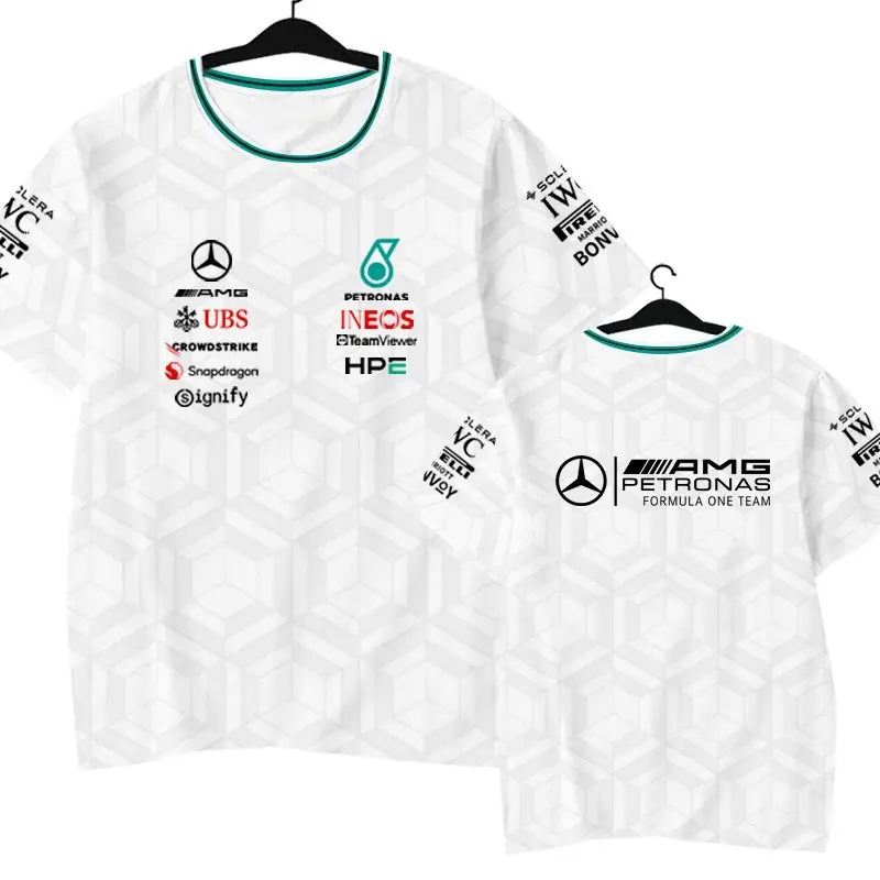 F1 Racing Suit Hamilton George Russell Same Style Mercedes Team Short-Sleeved Men's T-Shirt Comfortable