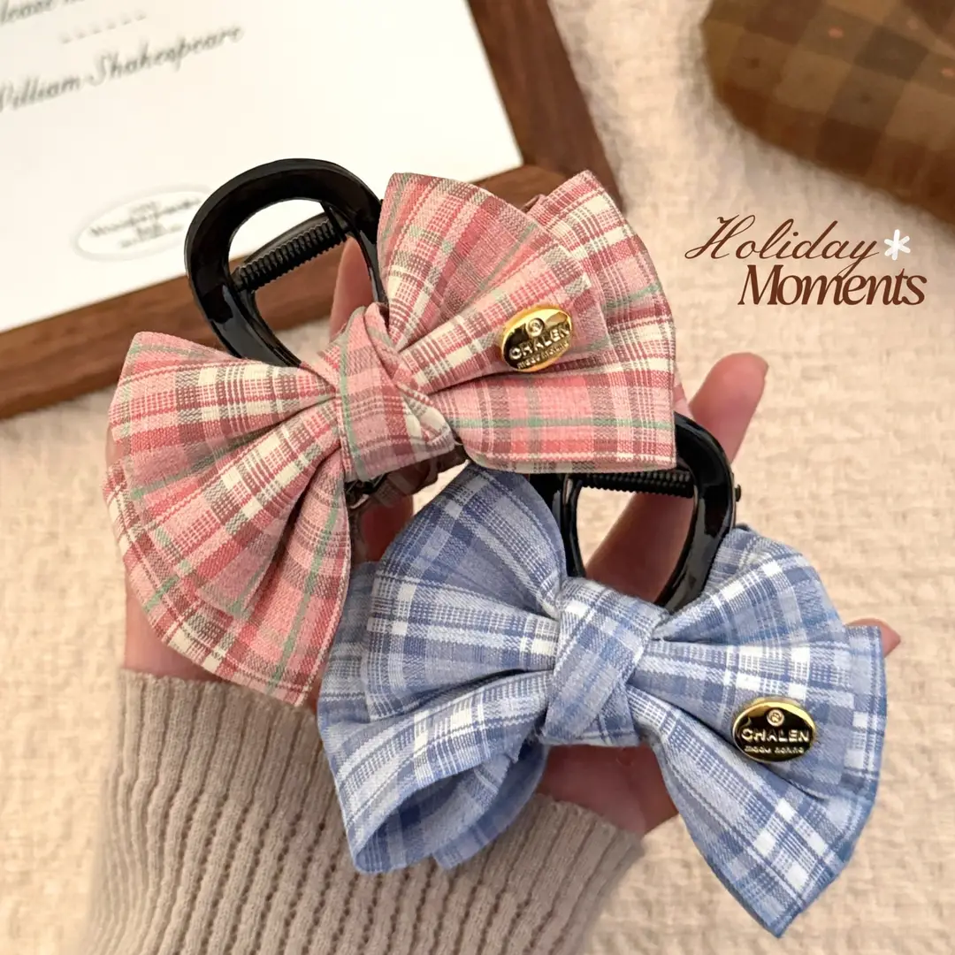 2026 New Style College-Style Sweet Plaid Bow Hair Clip That Won'T Hurt Your Hair, Suitable for Styling the Back of the Head - Image 13