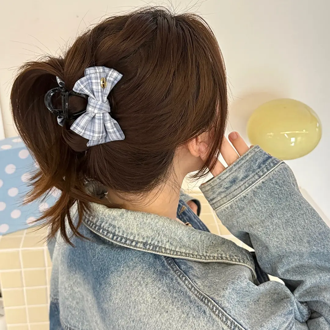 2026 New Style College-Style Sweet Plaid Bow Hair Clip That Won'T Hurt Your Hair, Suitable for Styling the Back of the Head — feature 5