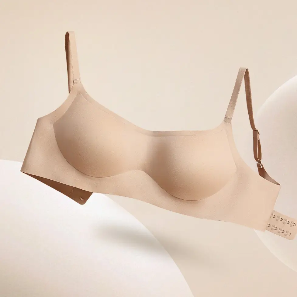 Summer Strapless Style Anti-Exposure Girl's Underwear, Seamless, Wireless, Anti-Sagging, Double-Row Buckle Bra, Thin Cup