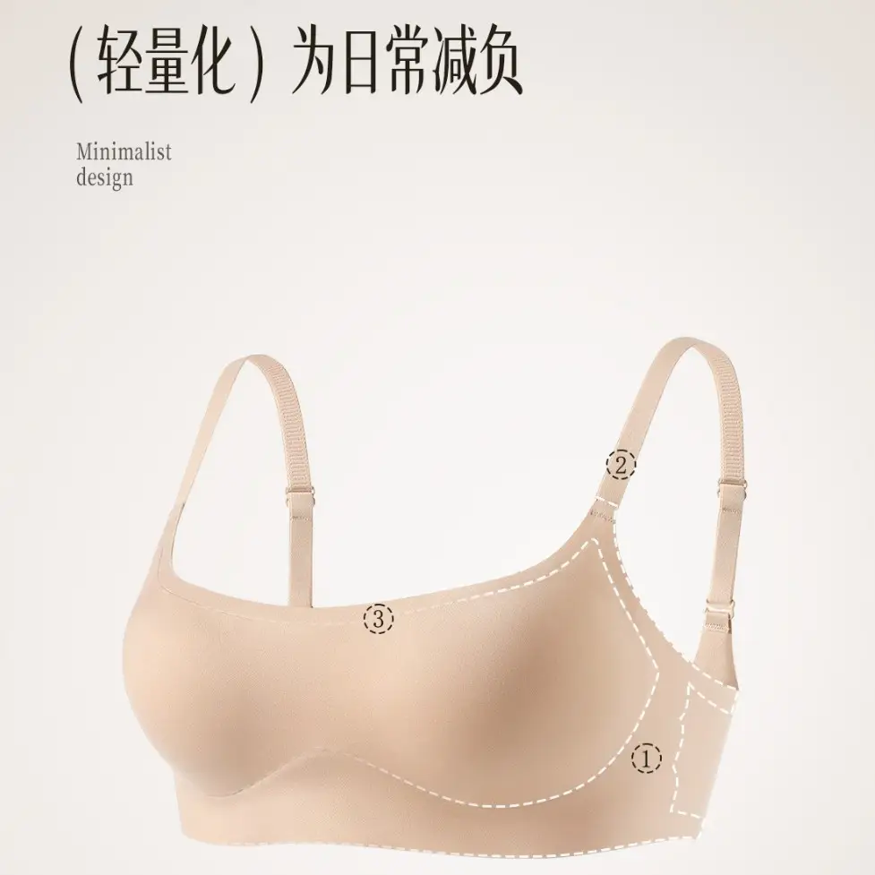 Summer Strapless Style Anti-Exposure Girl's Underwear, Seamless, Wireless, Anti-Sagging, Double-Row Buckle Bra, Thin Cup