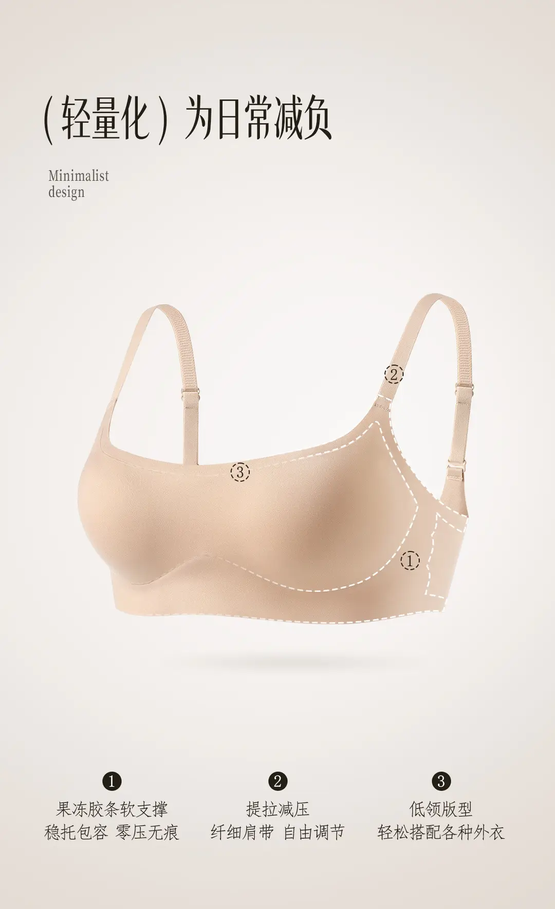 Summer Strapless Style Anti-Exposure Girl's Underwear, Seamless, Wireless, Anti-Sagging, Double-Row Buckle Bra, Thin Cup — feature 4