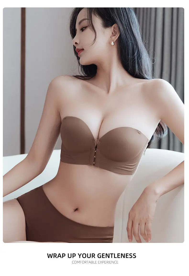 Front-Button Push-Up Bra, Seamless, Strapless, Non-Slip, Lifts Small Breasts to Make Them Look Bigger, No Underwire, Comfortable and Breathable Women's Underwear — feature 20