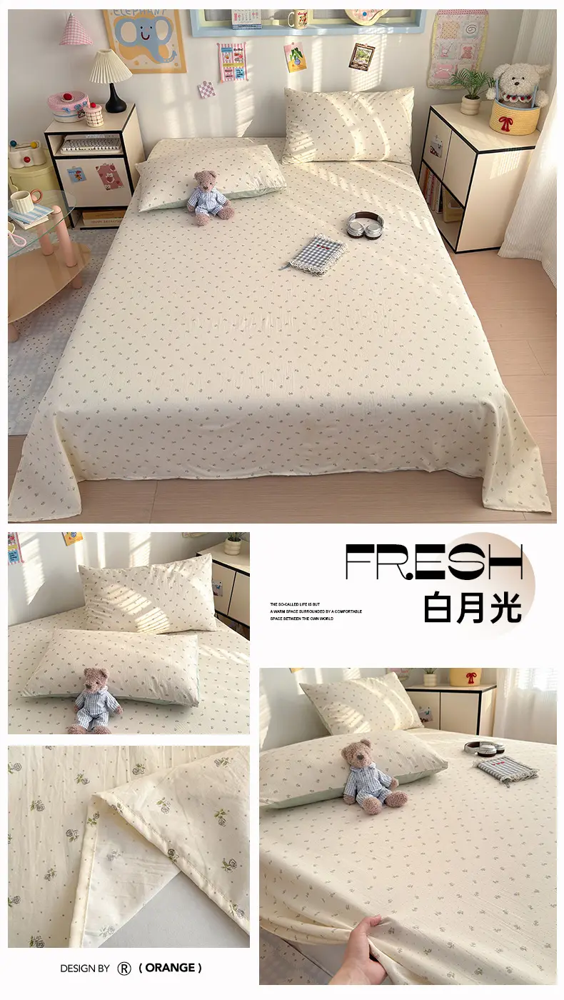 Maternity and Baby-Grade Class a Ultra-Soft Single Bed Sheet, Traditional Pure Washed Cotton Single Bed Sheet, Pure Cotton Student Dormitory Single Bed Sheet 3 — feature 15