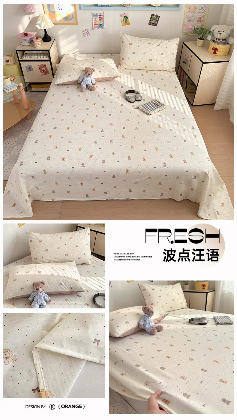 Maternity and Baby-Grade Class a Ultra-Soft Single Bed Sheet, Traditional Pure Washed Cotton Single Bed Sheet, Pure Cotton Student Dormitory Single Bed Sheet 3 — feature 17