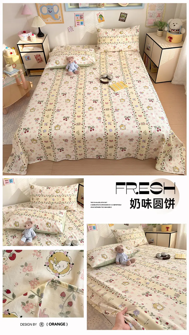 Maternity and Baby-Grade Class a Ultra-Soft Single Bed Sheet, Traditional Pure Washed Cotton Single Bed Sheet, Pure Cotton Student Dormitory Single Bed Sheet 3 — feature 24