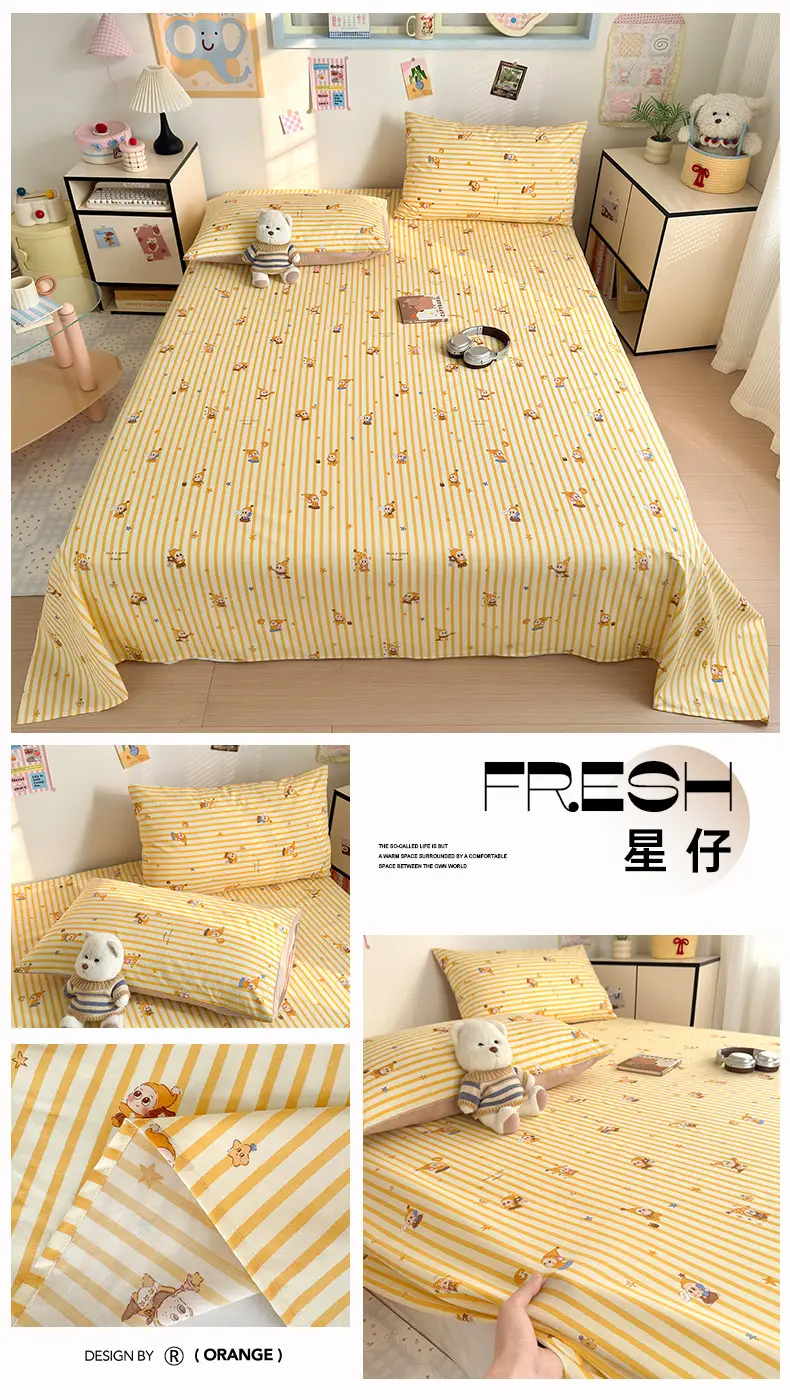 Maternity and Baby-Grade Class a Ultra-Soft Single Bed Sheet, Traditional Pure Washed Cotton Single Bed Sheet, Pure Cotton Student Dormitory Single Bed Sheet 3 — feature 27