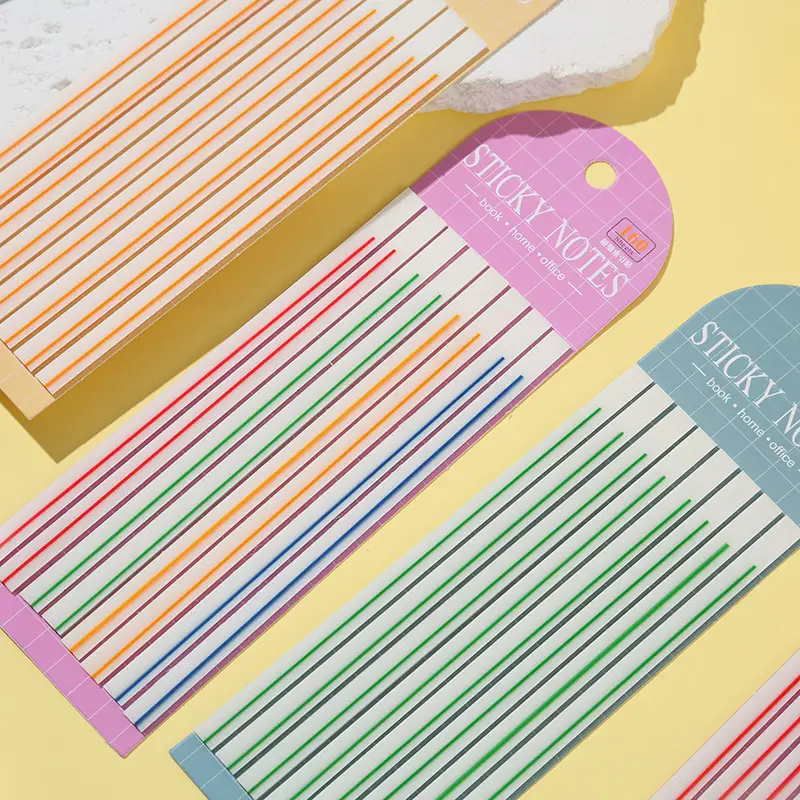 Pet Ultra-Thin Strip Classification Marking Index Stickers, Student Colored Semi-Transparent Sticky Notes, Key Point Marking Stickers