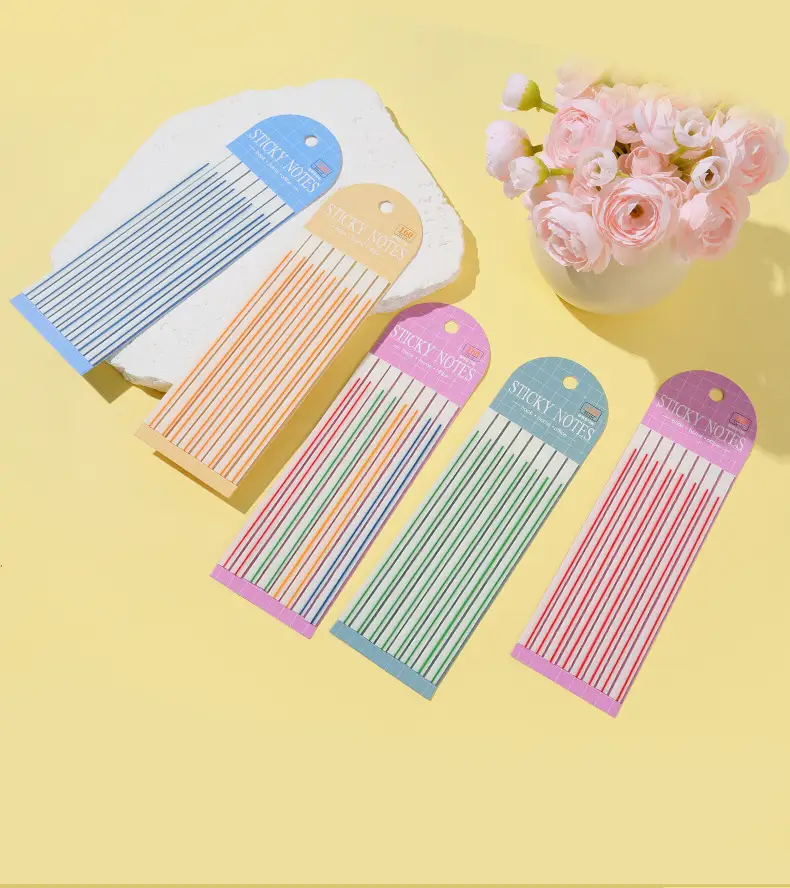 Pet Ultra-Thin Strip Classification Marking Index Stickers, Student Colored Semi-Transparent Sticky Notes, Key Point Marking Stickers — feature 2