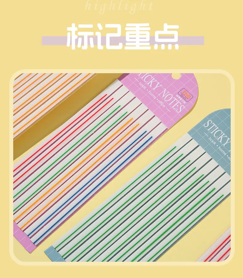 Pet Ultra-Thin Strip Classification Marking Index Stickers, Student Colored Semi-Transparent Sticky Notes, Key Point Marking Stickers — feature 6