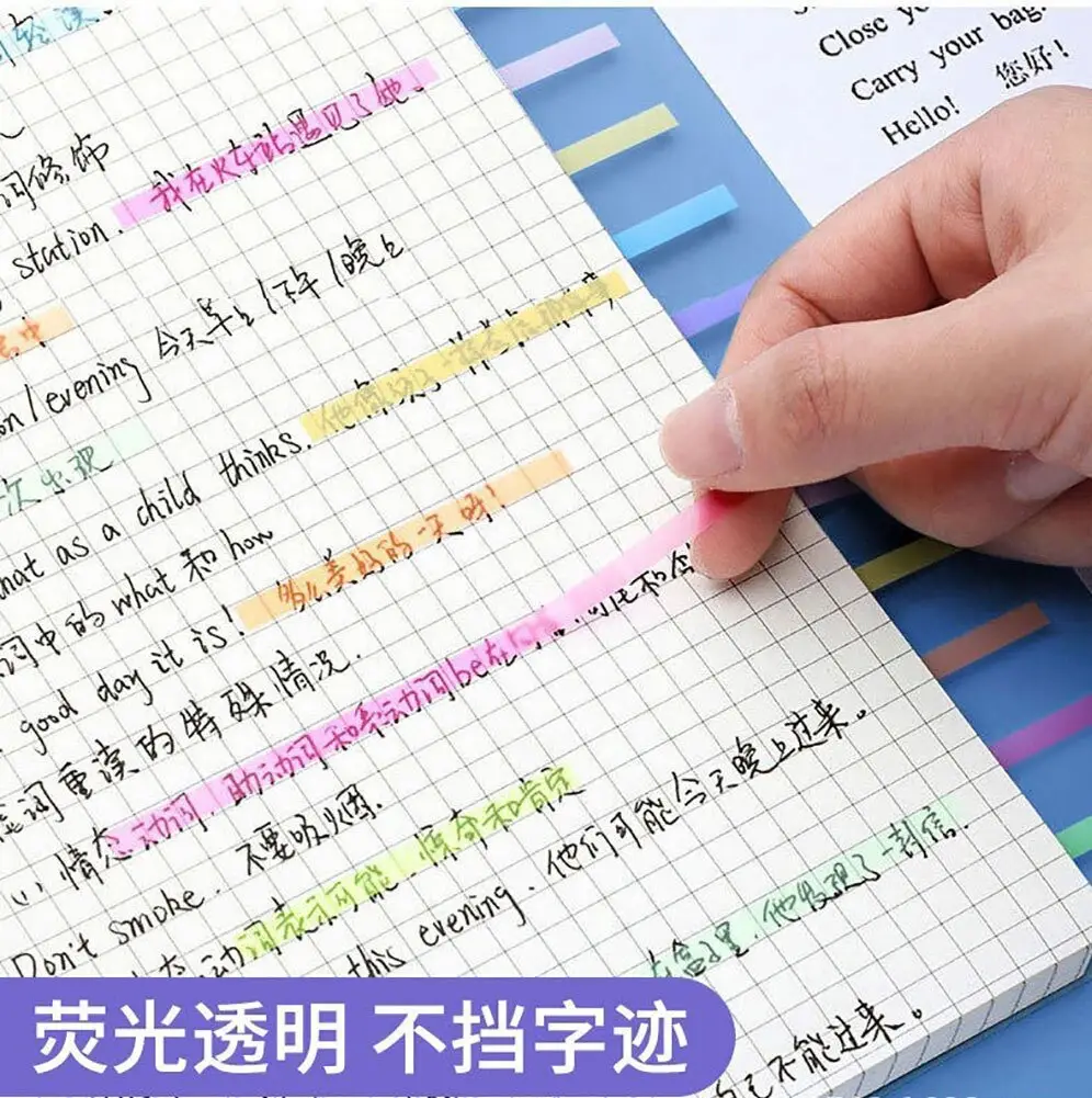 Pet Ultra-Thin Strip Classification Marking Index Stickers, Student Colored Semi-Transparent Sticky Notes, Key Point Marking Stickers — feature 9