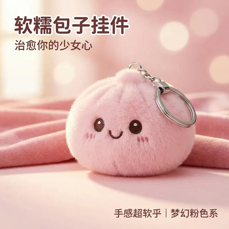 Popular Internet-Famous Plush Bun Stress-Relief Toy, Dumpling Squishy Toy Keychain — feature 10
