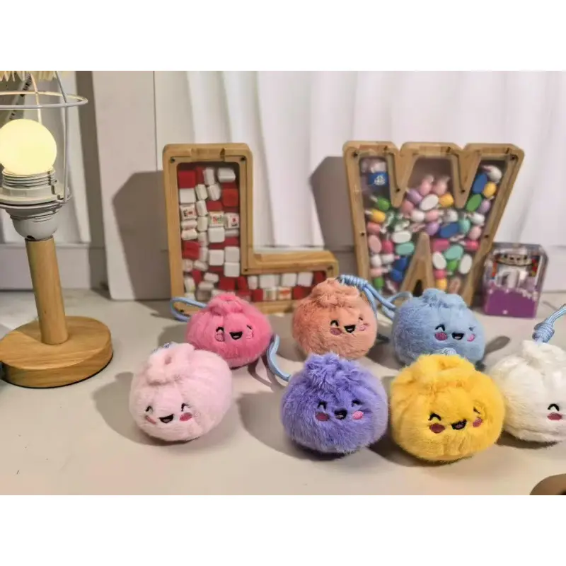 Popular Internet-Famous Plush Bun Stress-Relief Toy, Dumpling Squishy Toy Keychain