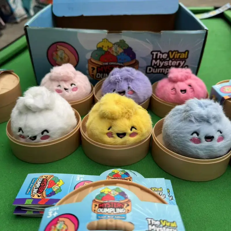 Popular Internet-Famous Plush Bun Stress-Relief Toy, Dumpling Squishy Toy Keychain