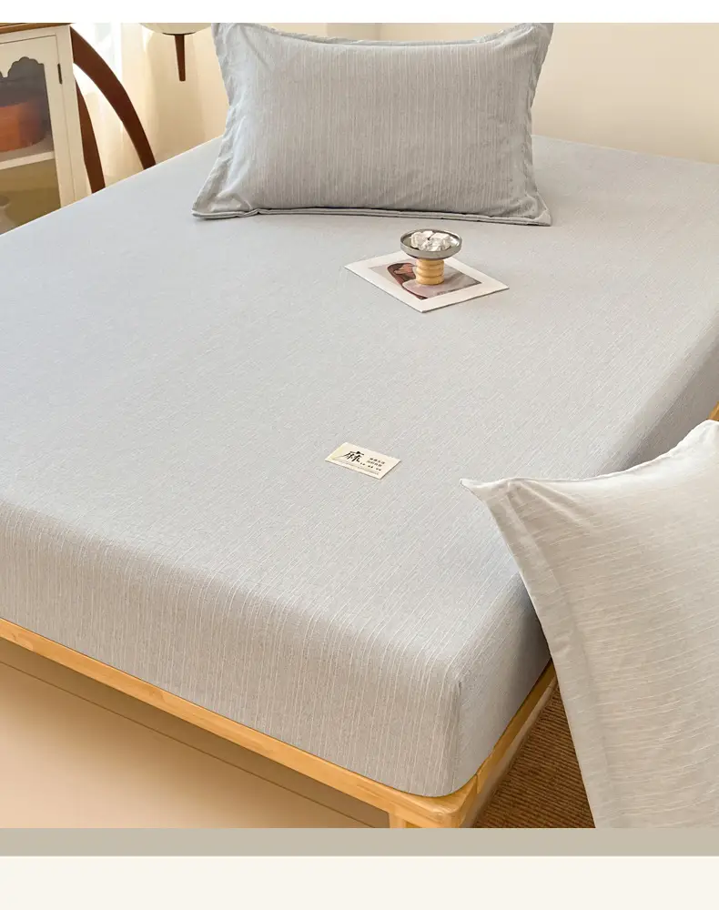 2026 New Cotton and Linen Single-Piece Fitted Sheet, Single-Piece Bedding, Household Bed Cover, Mattress Protector — feature 12