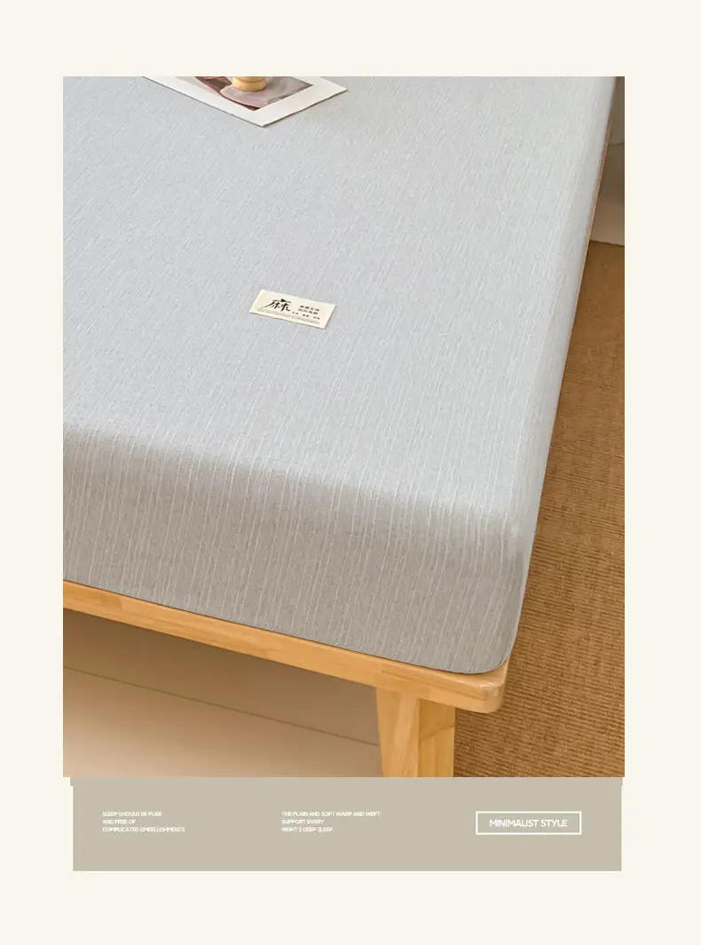 2026 New Cotton and Linen Single-Piece Fitted Sheet, Single-Piece Bedding, Household Bed Cover, Mattress Protector — feature 5