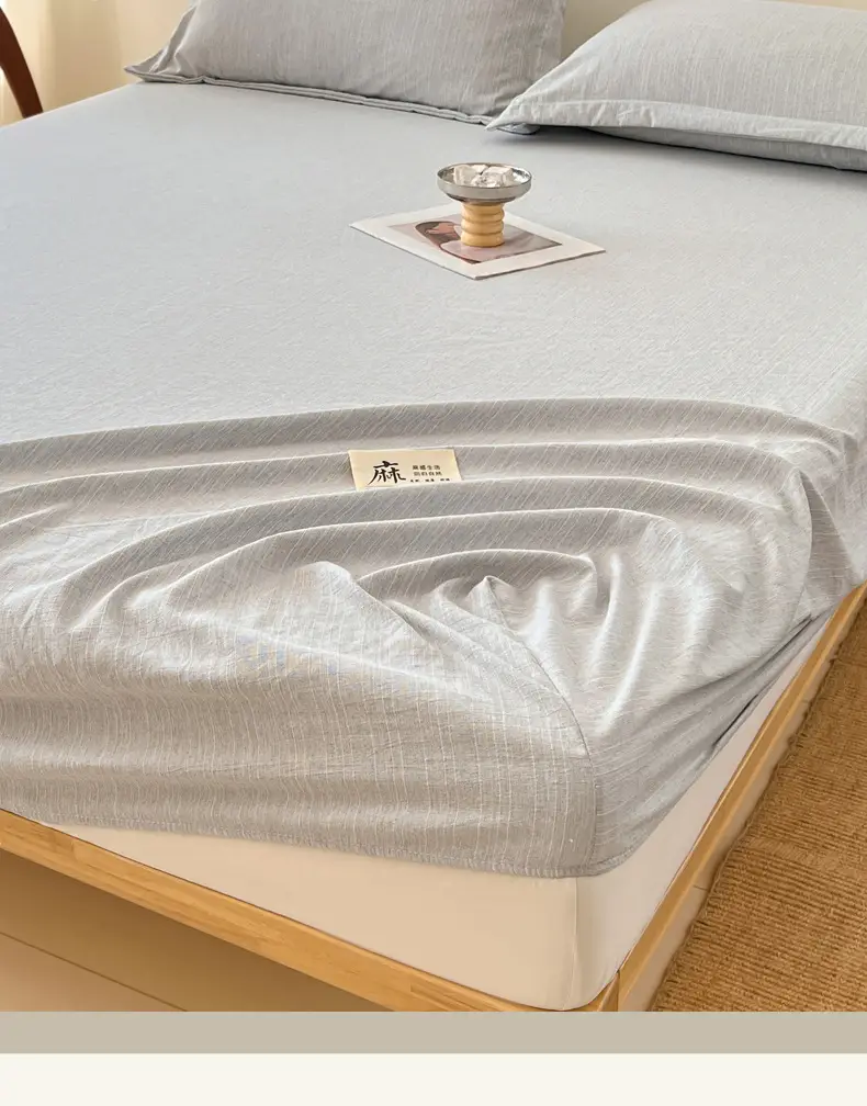 2026 New Cotton and Linen Single-Piece Fitted Sheet, Single-Piece Bedding, Household Bed Cover, Mattress Protector — feature 8