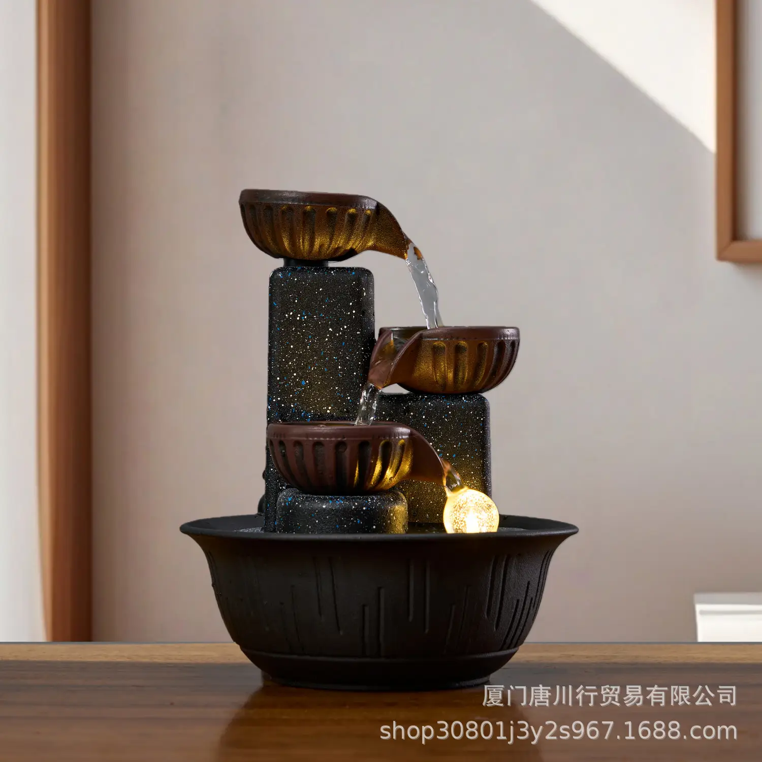Cross-Border Water Fountain Ornament for Home Office Decor