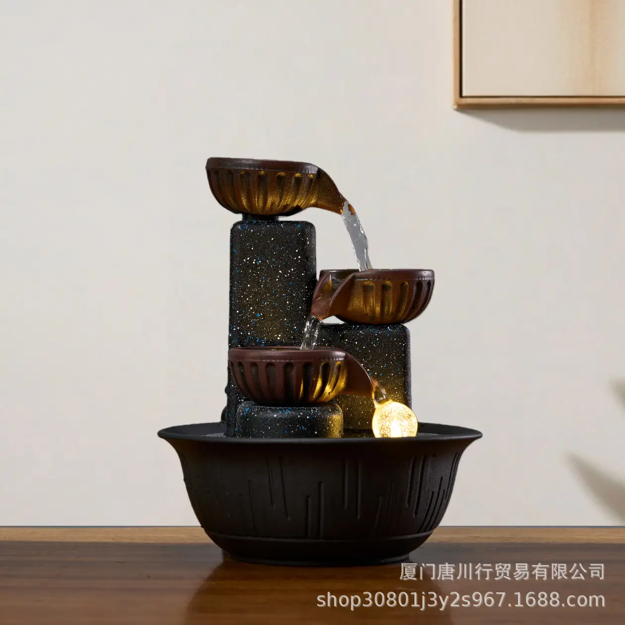 Cross-Border Water Fountain Ornament for Home Office Decor