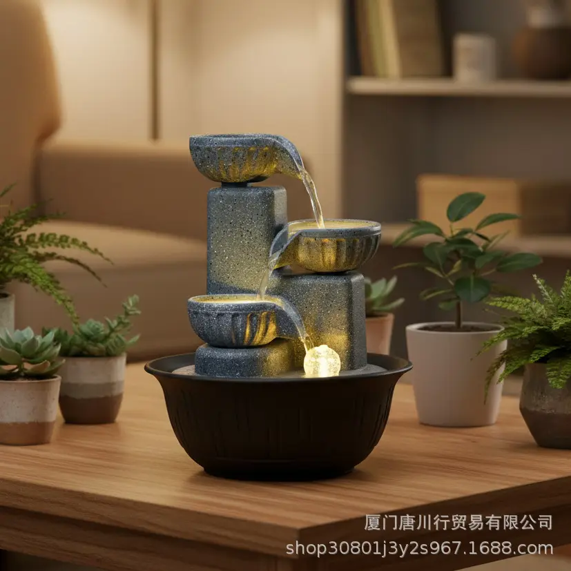 Cross-Border Water Fountain Ornament for Home Office Decor
