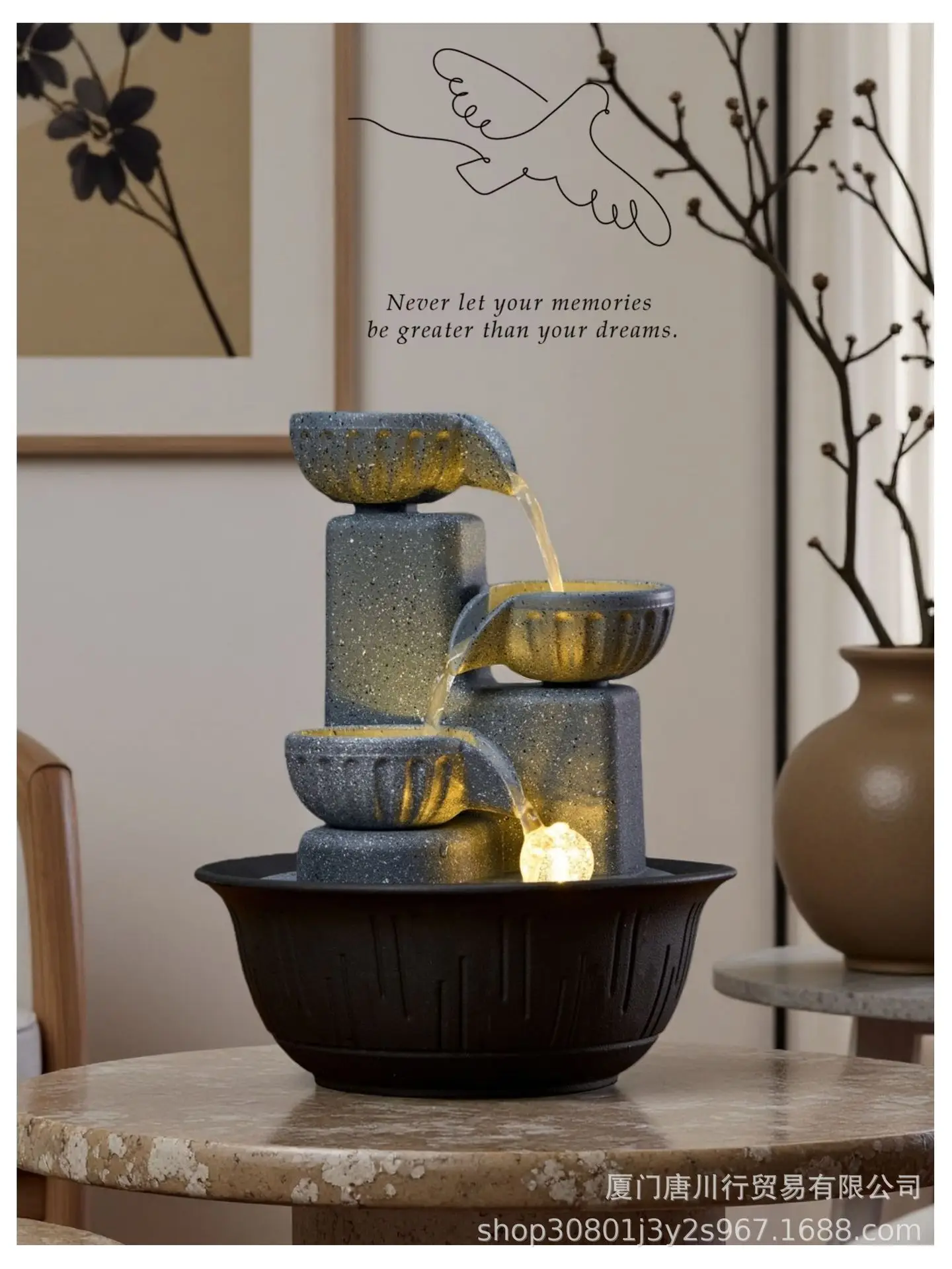 Cross-Border Water Fountain Ornament for Home Office Decor — feature 10