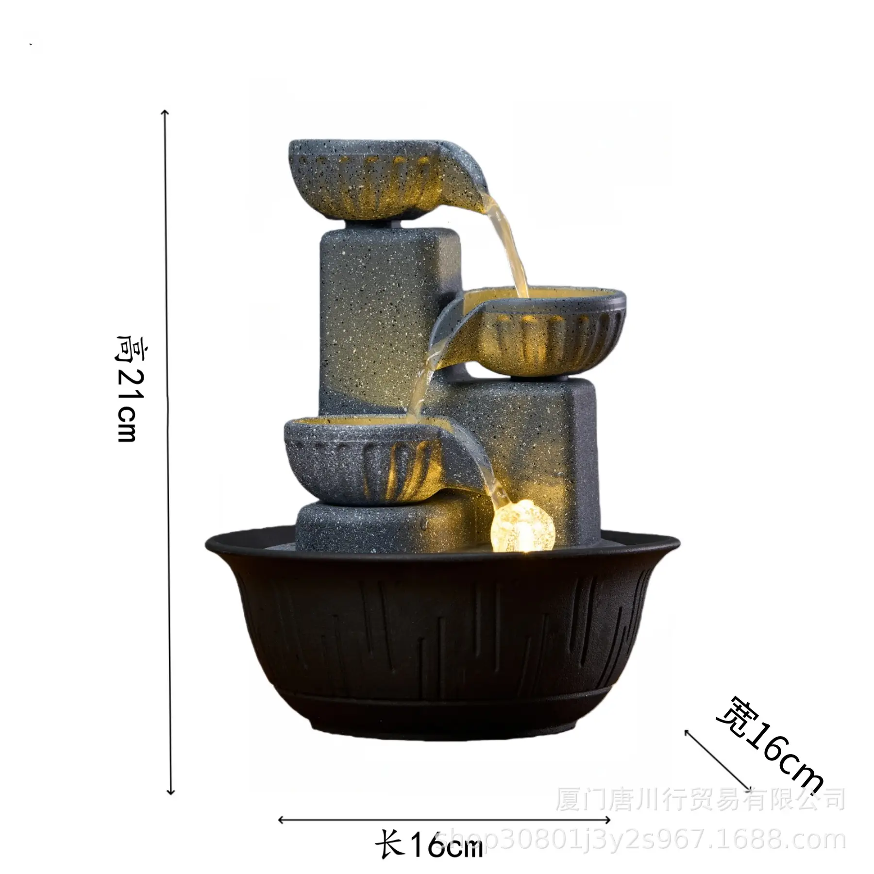 Cross-Border Water Fountain Ornament for Home Office Decor