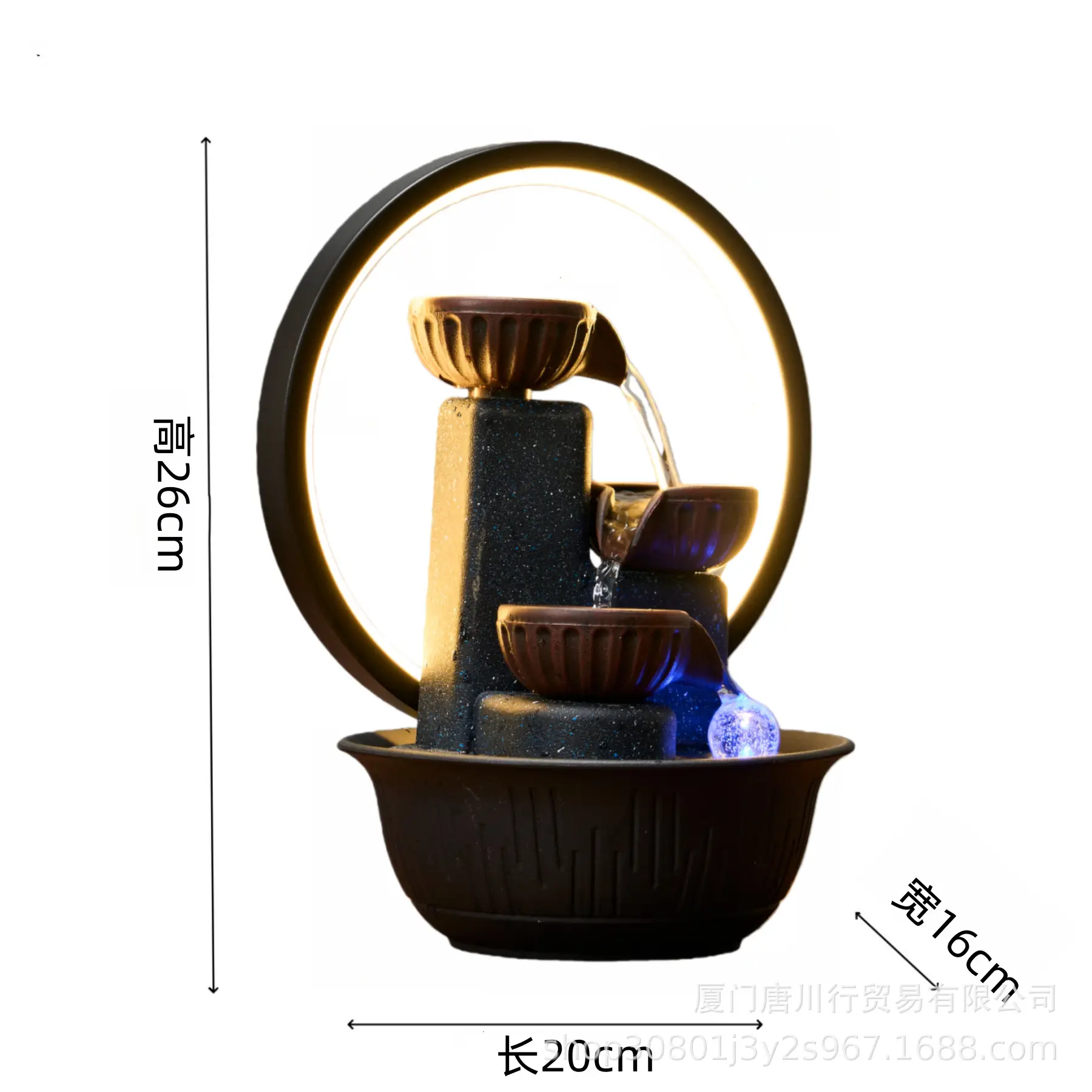 Cross-Border Water Fountain Ornament for Home Office Decor