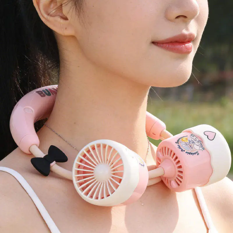 Zootopia Nick and Judy Neck Fan USB Rechargeable Portable Silent Fan for Students Outdoor Hands-Free Neck Fan