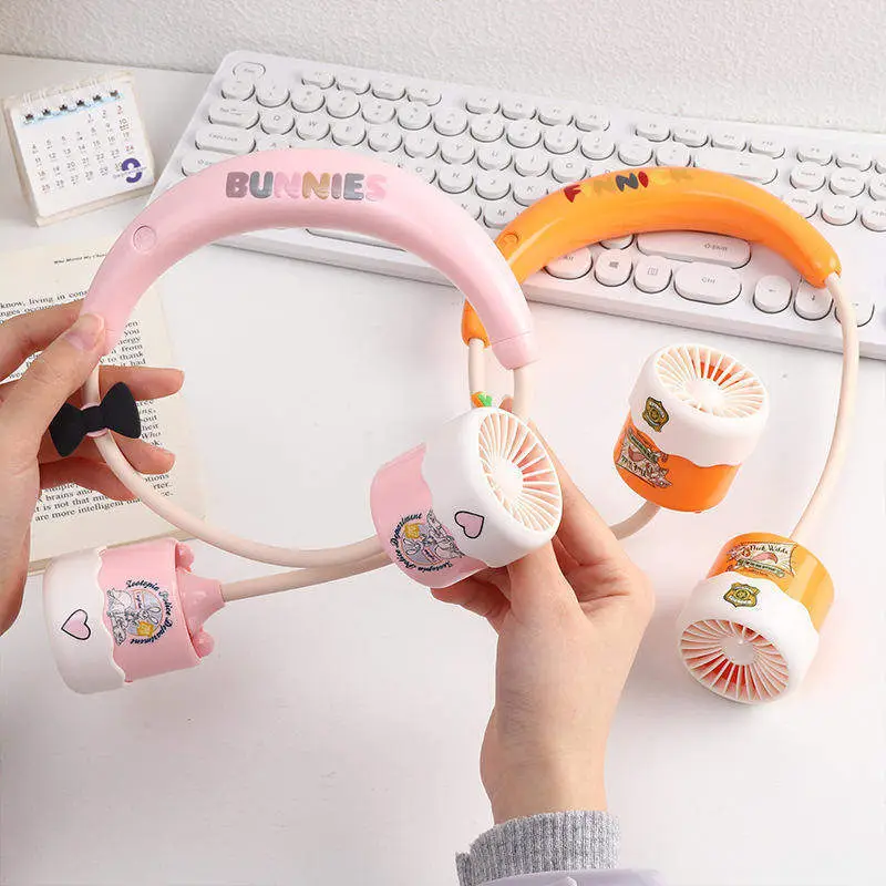 Zootopia Nick and Judy Neck Fan USB Rechargeable Portable Silent Fan for Students Outdoor Hands-Free Neck Fan