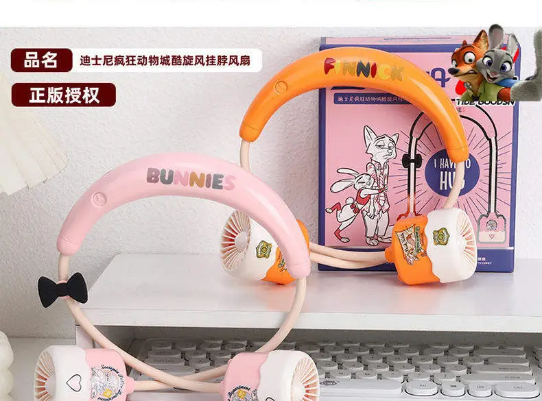 Zootopia Nick and Judy Neck Fan USB Rechargeable Portable Silent Fan for Students Outdoor Hands-Free Neck Fan — feature 11