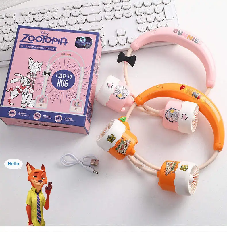 Zootopia Nick and Judy Neck Fan USB Rechargeable Portable Silent Fan for Students Outdoor Hands-Free Neck Fan — feature 14