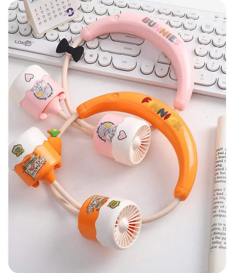 Zootopia Nick and Judy Neck Fan USB Rechargeable Portable Silent Fan for Students Outdoor Hands-Free Neck Fan — feature 4