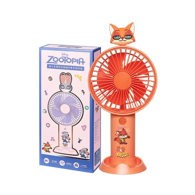 Zootopia Nick and Judy Neck Fan USB Rechargeable Portable Silent Fan for Students Outdoor Hands-Free Neck Fan
