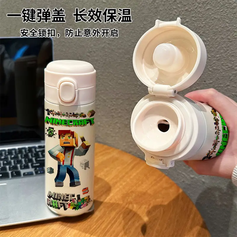 My World Thermos Cup Steve 304 Stainless Steel Water Bottle Small Cute Pixel Character Portable for Children Going to School — feature 2
