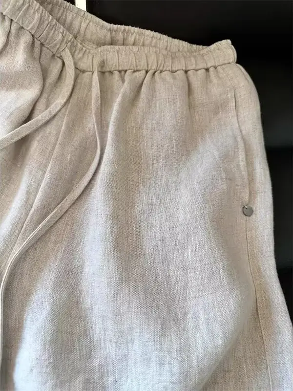 Beige Loose Fit Breathable Shorts for Men - Image 5