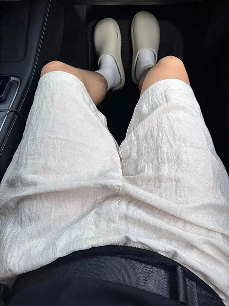 Beige Loose Fit Breathable Shorts for Men — feature 10