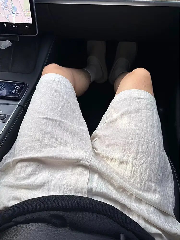 Beige Loose Fit Breathable Shorts for Men — feature 11