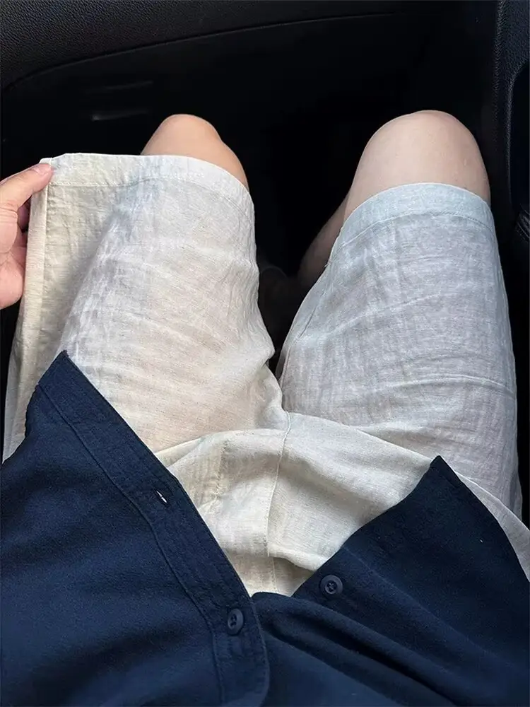 Beige Loose Fit Breathable Shorts for Men — feature 7