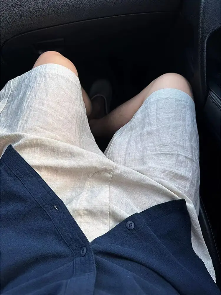 Beige Loose Fit Breathable Shorts for Men — feature 9
