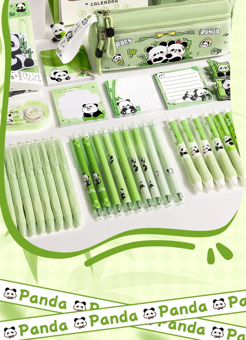 Cartoon Chinese-Style Panda Cute Pencil Case, Large Capacity Triangular Pencil Box, Multifunctional Stationery Bag for Primary and Secondary School Students — feature 6