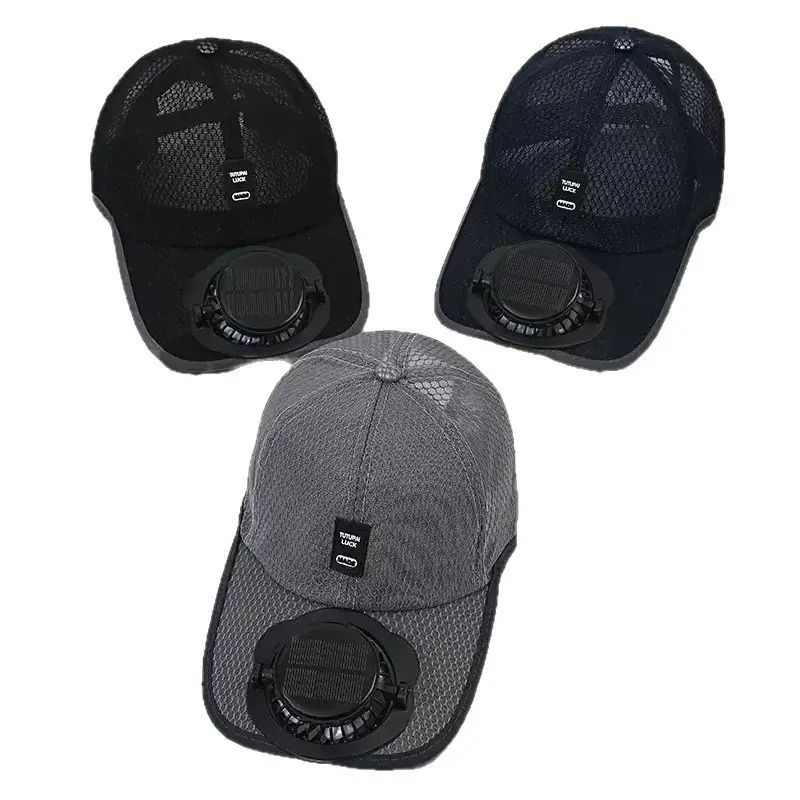 Summer New Solar Charging Fan Hat Adult Breathable Mesh Hat Sun Protection Outdoor Leisure Baseball Cap