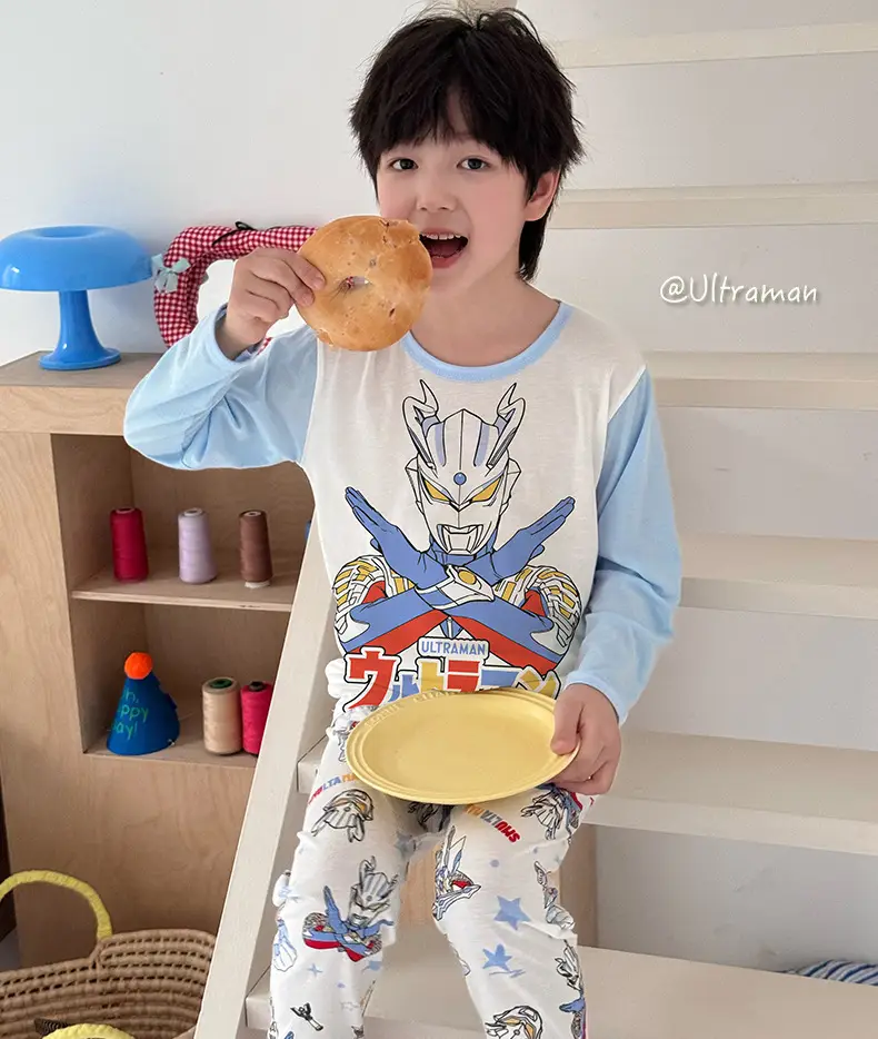 Bamboo Fiber Children's Pajamas for Boys and Girls, Long-Sleeved Home Wear Set, Summer Thin Style, Class A, for Older Children, Air-Conditioned Clothing — feature 20
