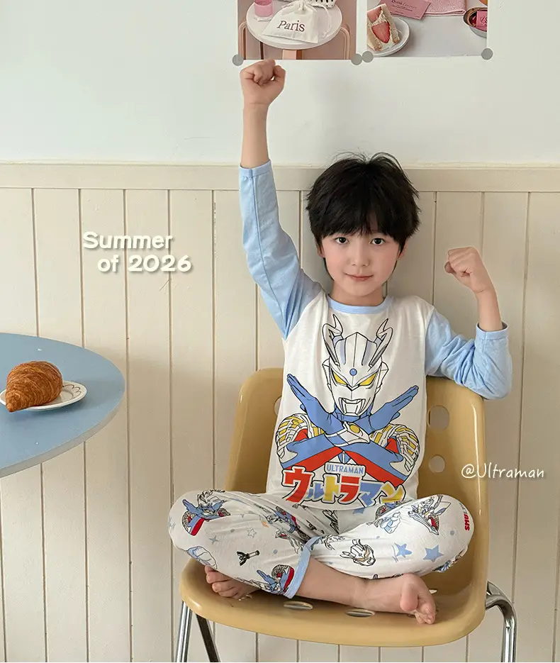 Bamboo Fiber Children's Pajamas for Boys and Girls, Long-Sleeved Home Wear Set, Summer Thin Style, Class A, for Older Children, Air-Conditioned Clothing — feature 22