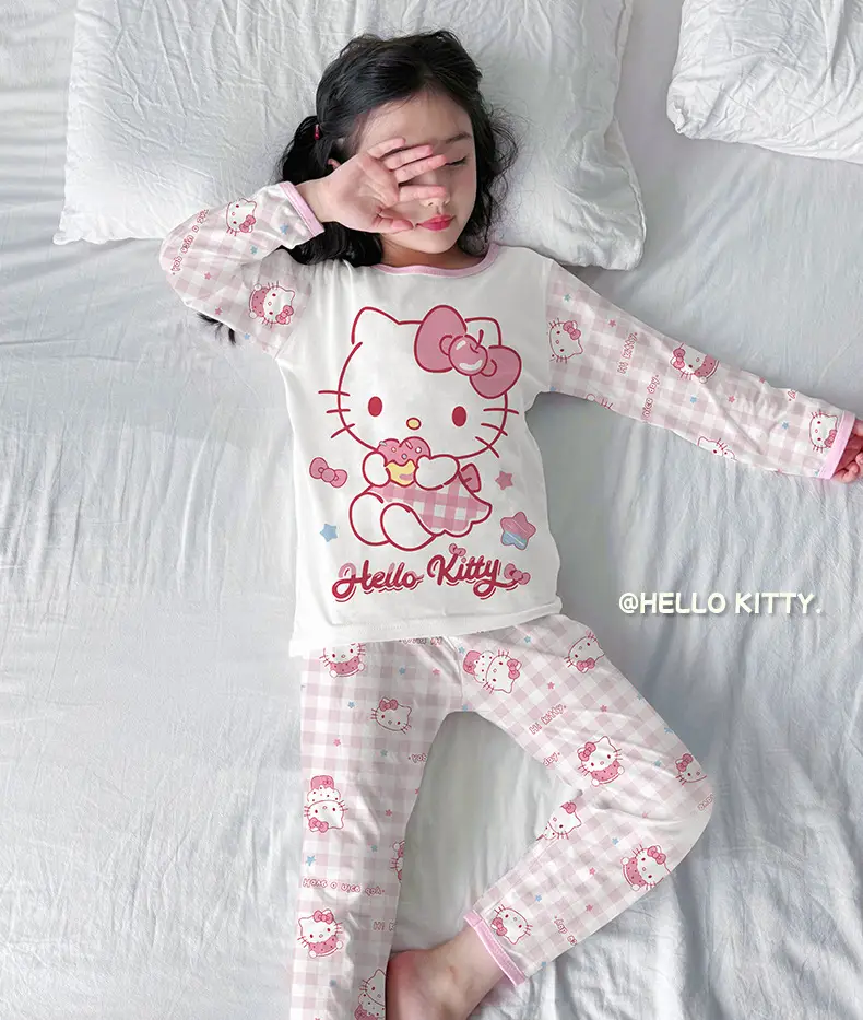 Bamboo Fiber Children's Pajamas for Boys and Girls, Long-Sleeved Home Wear Set, Summer Thin Style, Class A, for Older Children, Air-Conditioned Clothing — feature 24