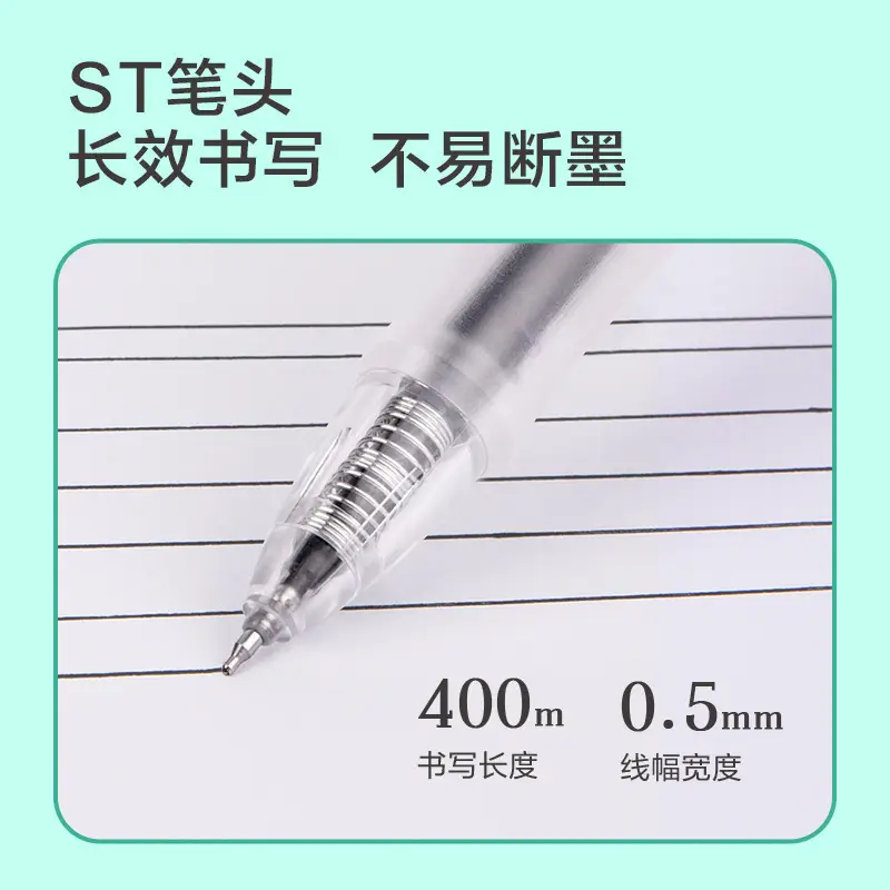 Double-Core S08-E Dual-Core St Exam Pen, Retractable Gel Pen, High Aesthetic Value, 0.5mm Black Signature Pen, Student Stationery